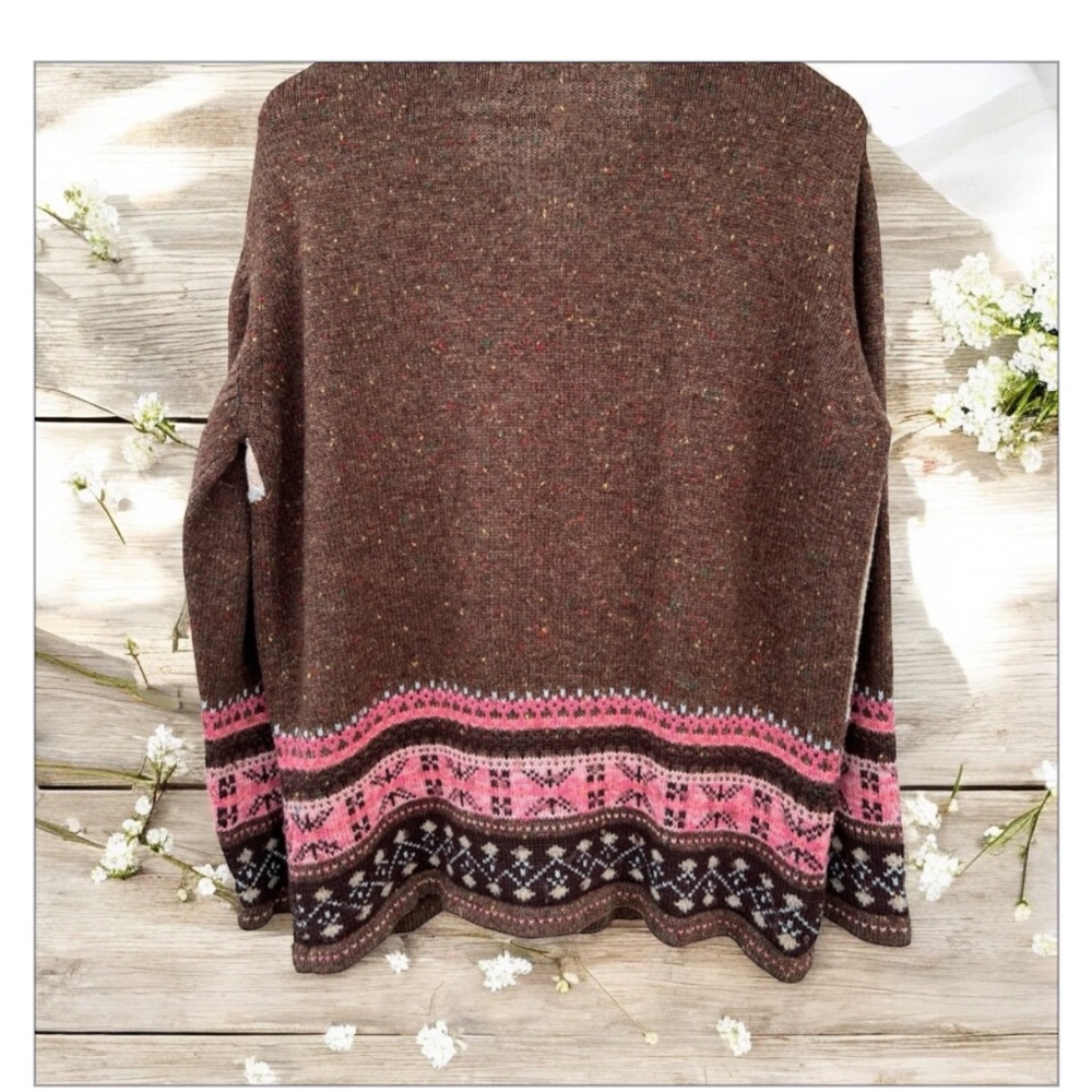 VTG Cottage-core Embroidered Appliquéd Cardigan Sweater-Adorable! Sz L EUC🌺 - Picture 5 of 16